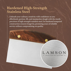Lamson dough scraper 4x6 with walnut handle