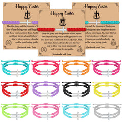 Landical 24 Pcs Easter Cross bracelets front view