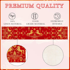 Lanterns and pagodas design on Chinese New Year table runner