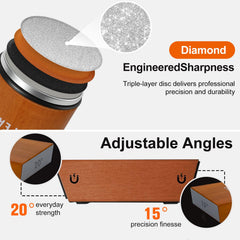 20 degree magnetic angle guide on sharpener