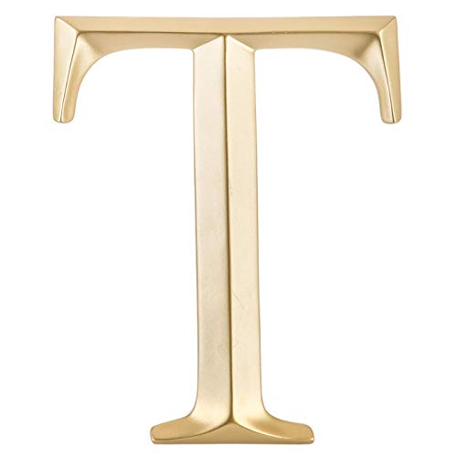 Large 12 inch hand painted gold letter wall decor monogram initial T