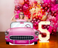 One piece pink doll cars prop for party decorations and photo booths