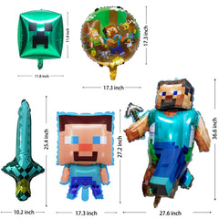 Two large cartoon balloons for Pixel video game party