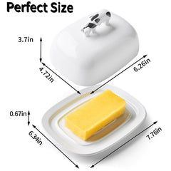 Large ceramic butter keeper interior fits sticks
