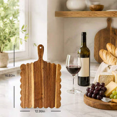 Large charcuterie board made from solid acacia wood for meat cheese and fruit