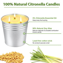 Two-pack large citronella candle for patio and garden