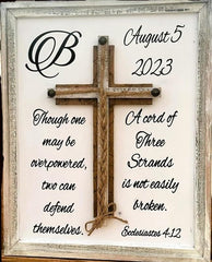 Large Cord Of Three Strands Sign rustic wood panel
