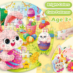 Durable extra thick cardboard Easter puzzle with anti-glare images