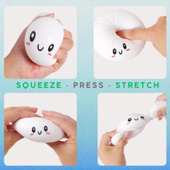 Durable flexible material for repeated squeezing of the dumpling squishy