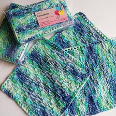 Set of 3 absorbent cotton washcloths for kitchen and face use