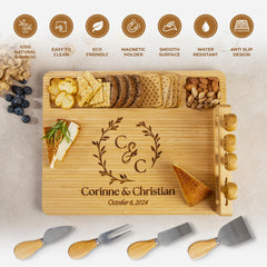 Laser engraved charcuterie board detail