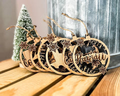 Laser engraved state shape ornament with twine for hanging