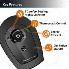 Lasko CT14101 1500W and 900W heat options
