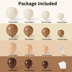 Sand White balloons assortment in sizes 18in 12in 10in 5in