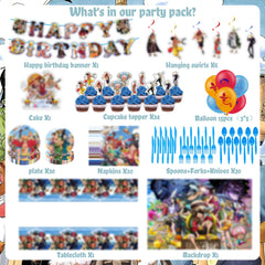 latex balloons backdrop image for anime kids party set