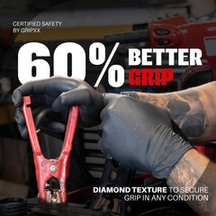 Ambidextrous fit nitrile gloves GRIPXX heavy duty Black