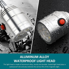 Strong magnetic base attaches to metal work surfaces