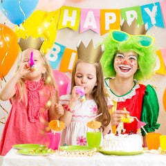 Gold paper crown for birthday party guests
