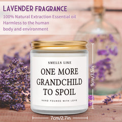 Lavender scented grandparents announcement candle with reusable jar