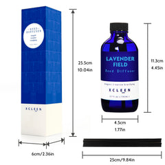 Dark bule glass vase with Lavender Field diffuser