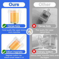 Fuel filter with built-in magnet for small engines