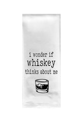 LAYNE WILSON I Wonder If Whiskey Thinks About Me Tea Towel 15x26 100% cotton decorative textile