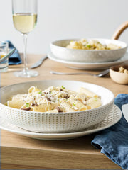 Pasta bowl with embossed exterior pattern LE TAUCI Arctic White