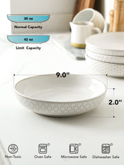 Large capacity pasta bowls suitable for pasta and salads
