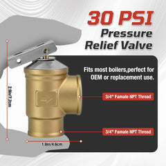 Lead-free brass automatic relief valve for boilers