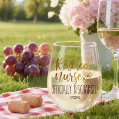 Dishwasher safe retirement glass for nurses