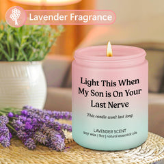 Daughter in law gift candle message from mother in law