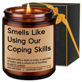 LEADO funny coping skills candle for therapists
