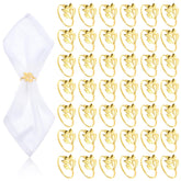 Leaf napkin rings gold metal dining accessory