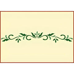 Close up of Leaf Scroll Border Stencil Template design details