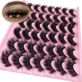LEAFMOON Wispy Mink Lashes 14-18mm Cat Eye 21 Pairs