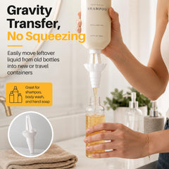 Leak-proof funnel for bottle-to-bottle transfers