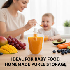 leak-proof screw cap on clear plastic pouches