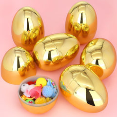 LEASEN 6 Pack Jumbo Gold Easter Eggs front view