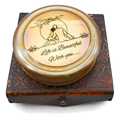 Leather carry case for engraved compass