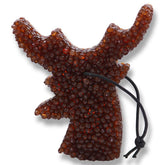 Leather Buck Deer Head Freshie with elastic cord