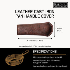 Leather full-grain oil-tanned long 5.75 inch handle cover