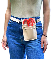 Leather Garden Tool Belt For Women in white