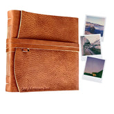 Leather photo album with customizable cover option