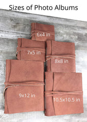 Leather photo album in Rust color option