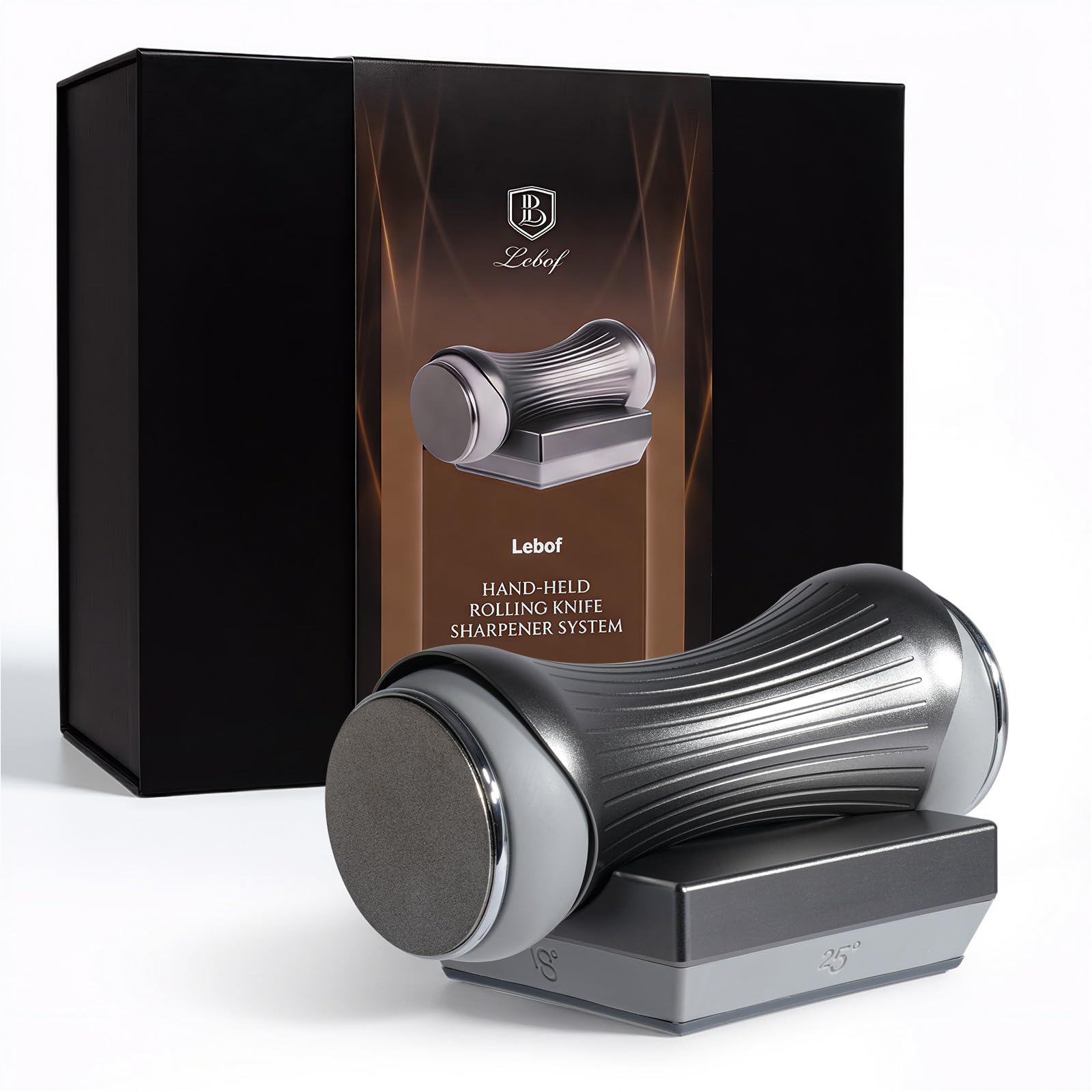 Lebof rolling knife sharpener compact aluminum body