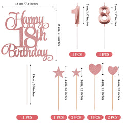Numeral candles about 5 cm long for 18th birthday cake