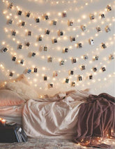 LECLSTAR 17ft 50LED fairy string lights with clear clips for dorm bedroom