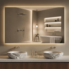 LED bathroom mirror 48x30 with backlit lighting