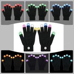 Color changing LED glove fingertips display