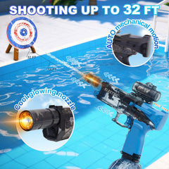 LED lighting on water gun muzzle flame during use